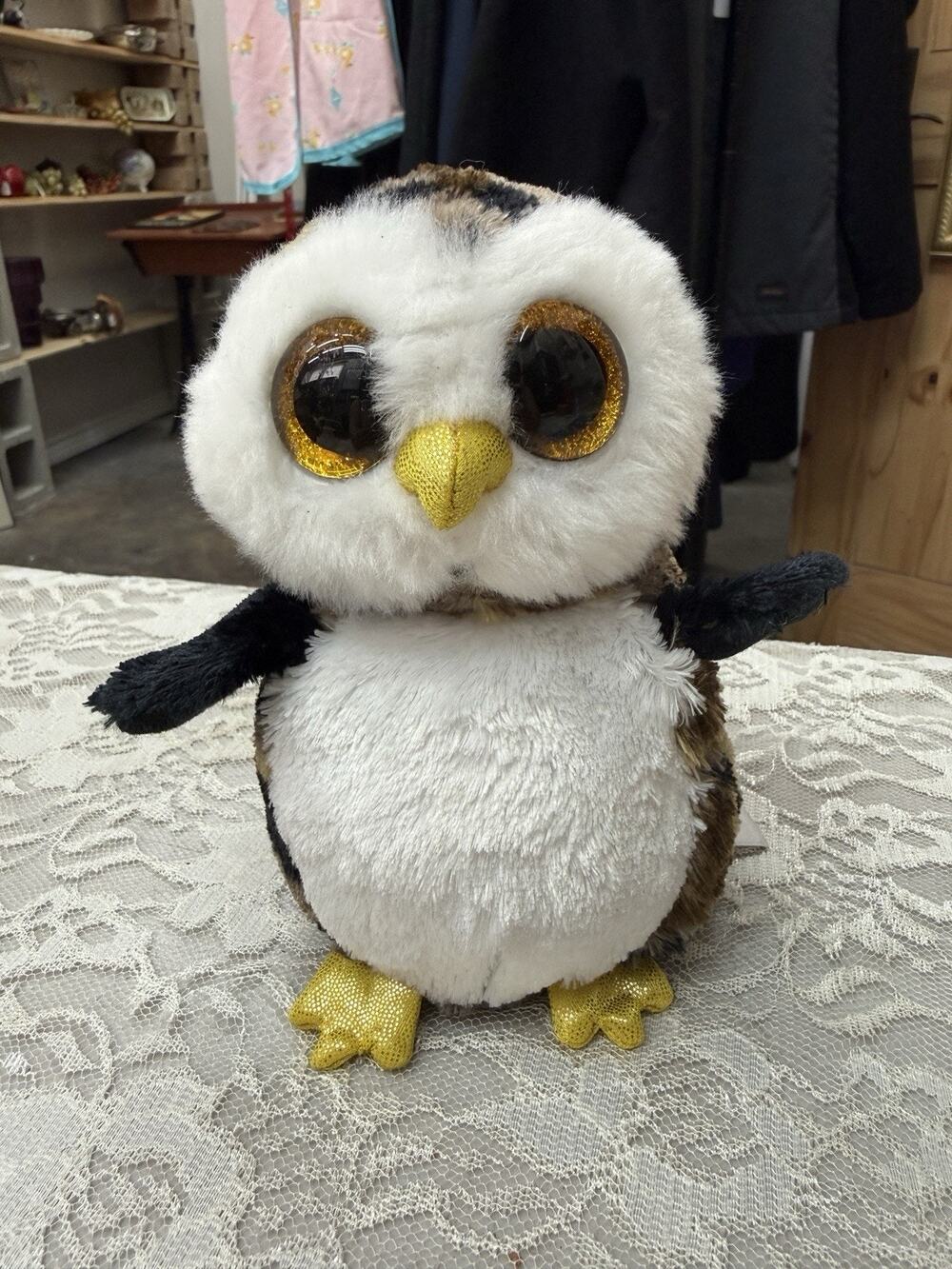 Retired Ty Beanie Boos - OWLIVER the Camouflage Owl 6" Plush Stuffed Animal Toy